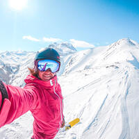 Selfie en haut du domaine skiable de Pra Loup © Ubaye Tourisme