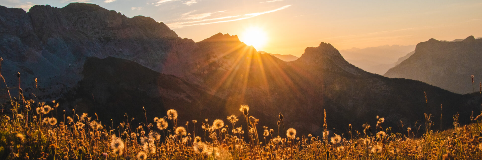 Pra Loup Ubaye Mercantour Panorama coucher de soleil