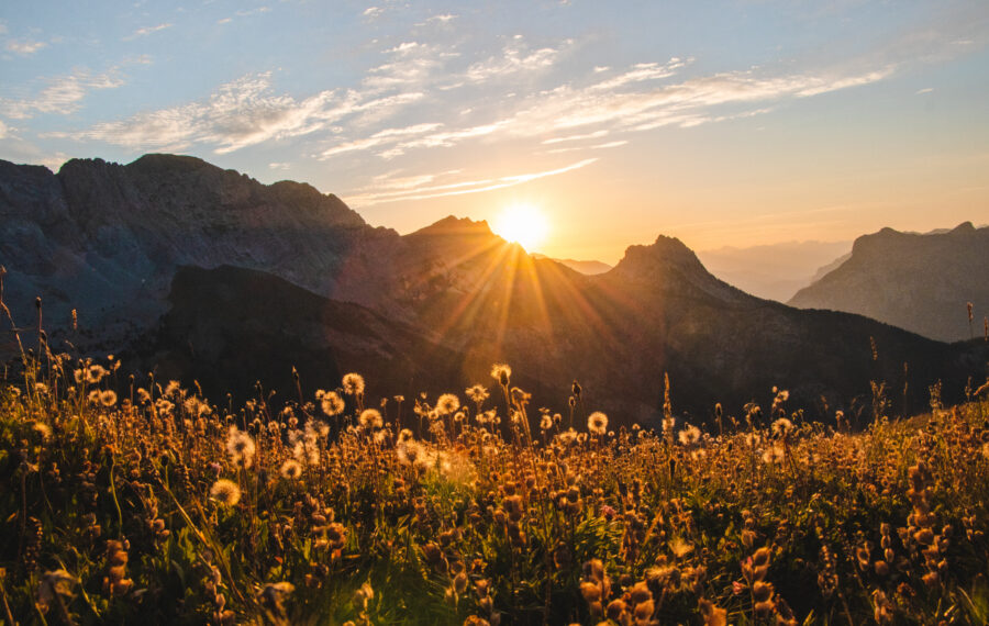 Pra Loup Ubaye Mercantour Panorama coucher de soleil
