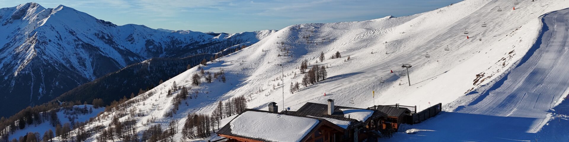 Lever soleil Pra Loup Hiver neige