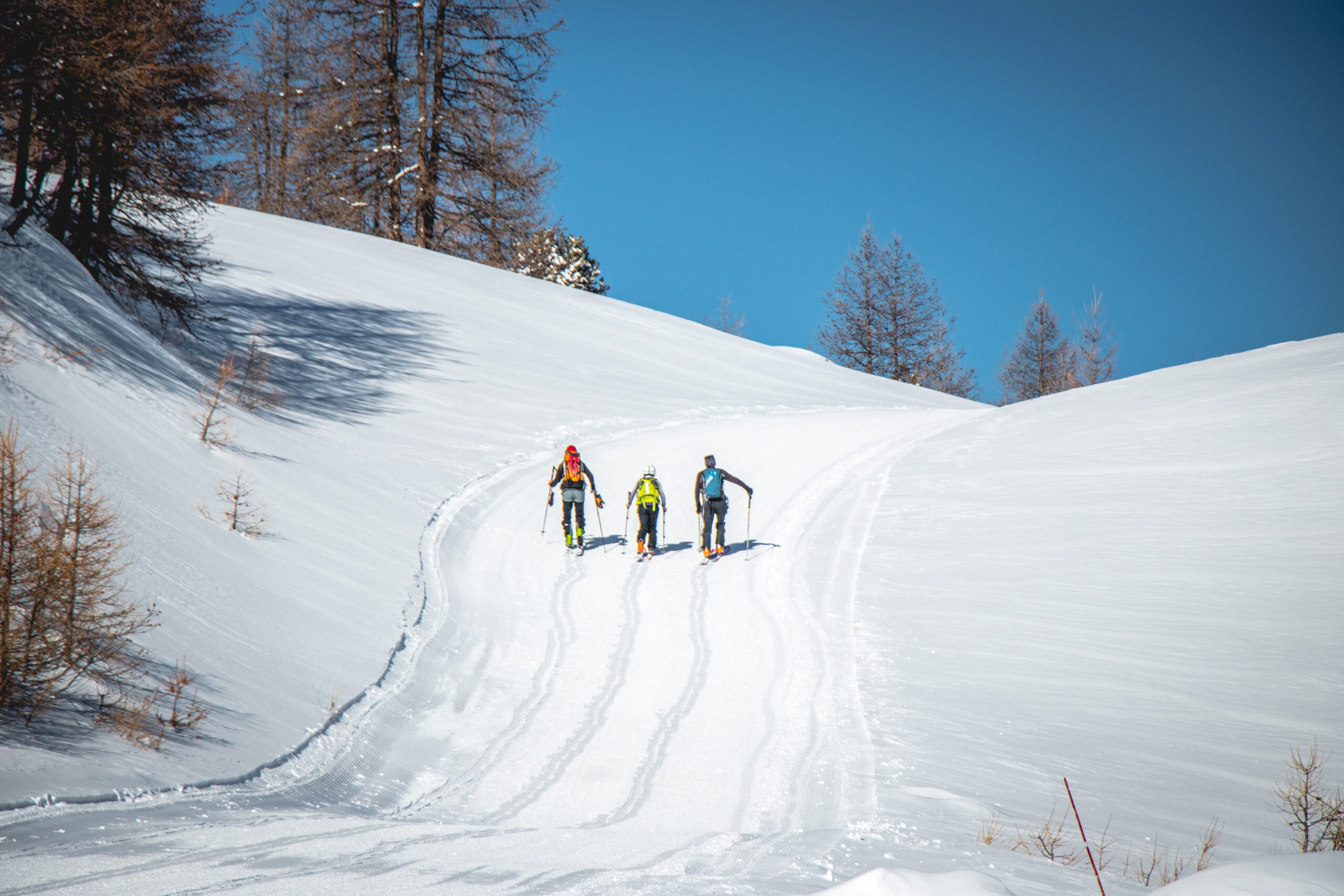 Ski de randonnée à Pra Loup, Ubaye, Mercantour